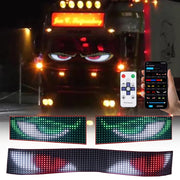 Dynamic Truck Car Devil Eye LED Pixel Panel Light APP Control Soft Foldable Lighting Scrolling for Board Windshield 12V 24V