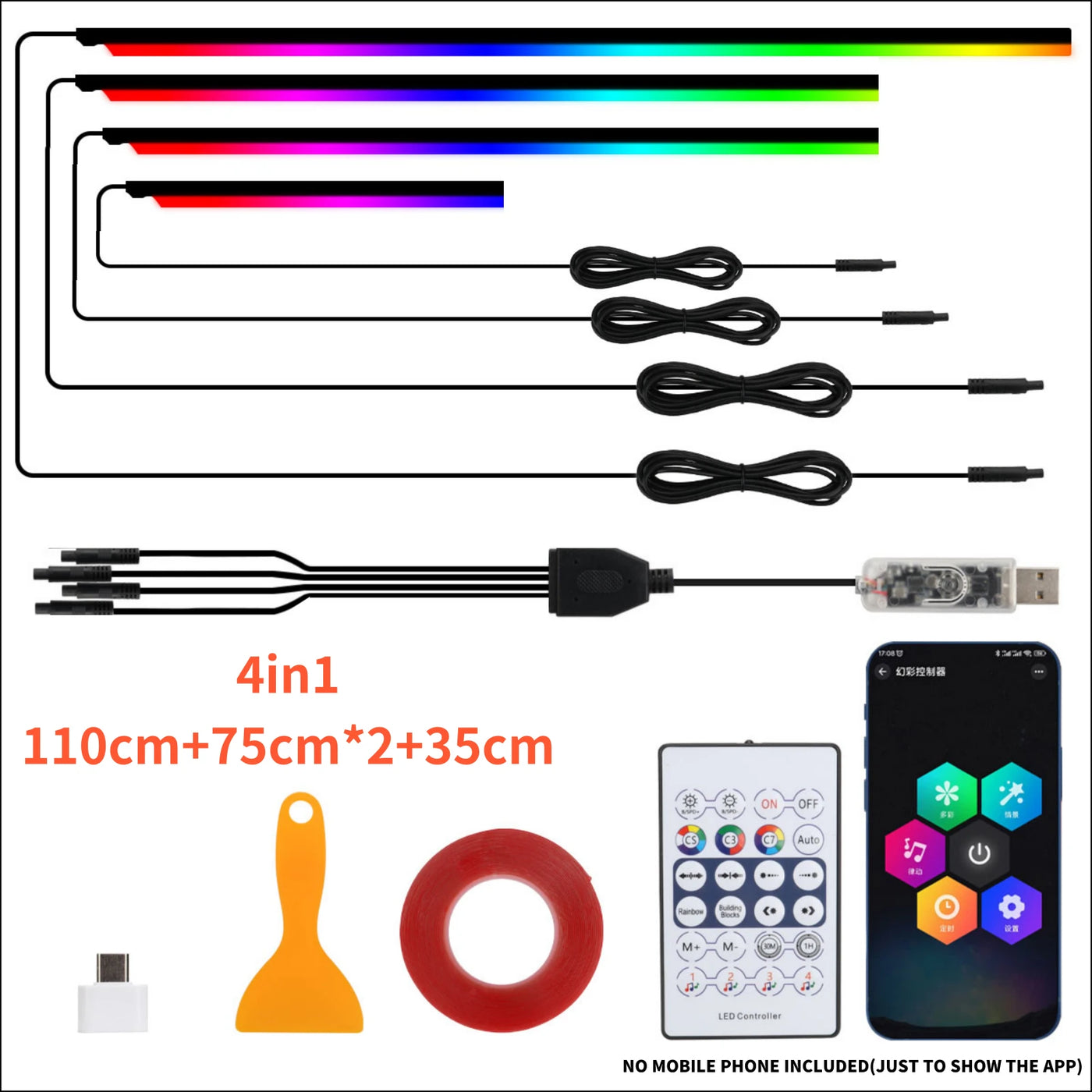 RGB Symphony Car Interior Light Kit