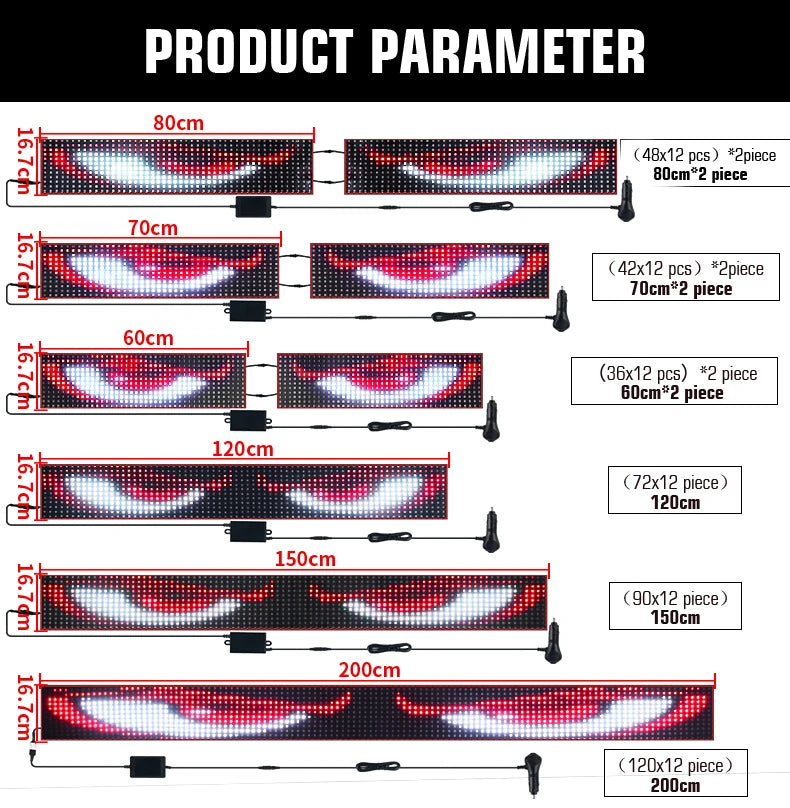 Car Pixel Eyes Display Light