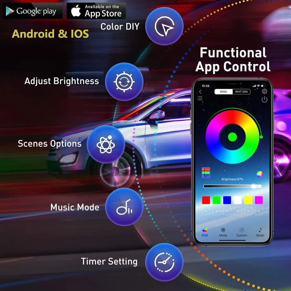 Car UnderGlow Neon Strip Kit