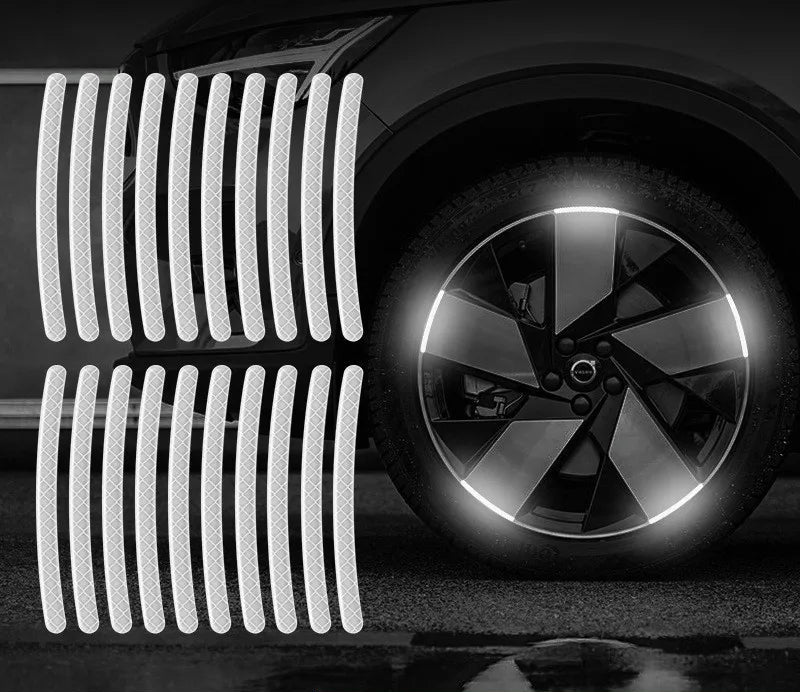40Pcs Car Motorcycle Wheel Reflective Strips Colorful Hub Stickers Car Styling Decal Sticker Auto Moto Decor Decals Accessories