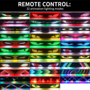Dynamic Truck Car Devil Eye LED Pixel Panel Light APP Control Soft Foldable Lighting Scrolling for Board Windshield 12V 24V