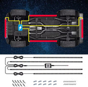 Neon LED Car Bottom Underglow Strip Lights Bar with Remote APP 16 Million Color Music DIY RGB Exterior Underbody Light 120X150Cm