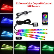 Neon 48 72 LED Car Interior Ambient Foot Light with USB Wireless Remote Music App Control Auto RGB Atmosphere Decorative Lamps